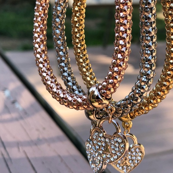 Stacking Bracelets  popcorn link heart stacking - Picture 2 of 7